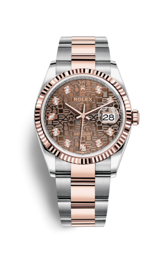 Datejust 36 Stainless Steel / Everose / Fluted / Chocolate Computer / Oyster