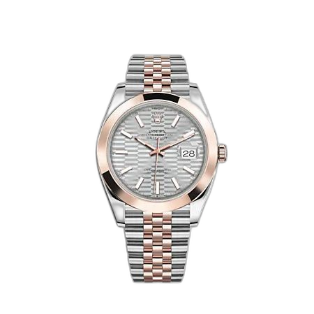 Datejust 41 Rolesor Everose - Smooth / Jubilee / Silver - Fluted