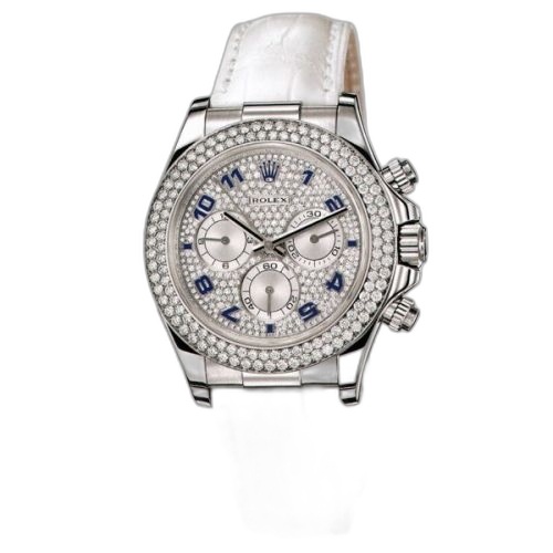 Daytona White Gold Double Row Strap Paved