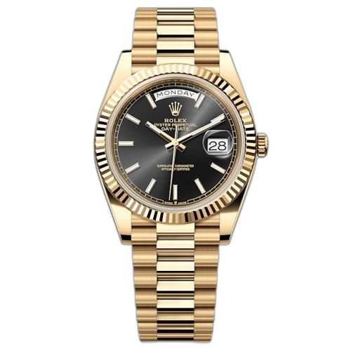 Day-Date 40 Yellow Gold - Fluted / Black