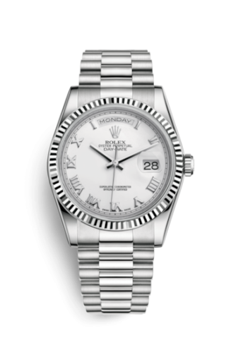 Day-Date 36 White Gold Fluted / President / White Roman
