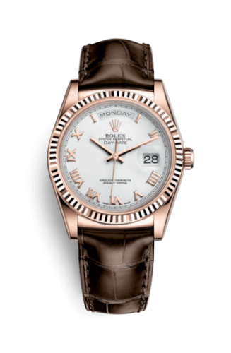 Day-Date 36 Everose / Strap / White Roman
