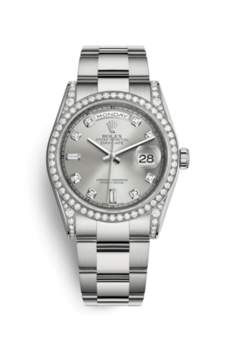 Day-Date 36 White Gold Diamonds / Oyster / Silver Diamond
