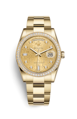 Day-Date 36 Yellow Gold Diamonds / Oyster / Champagne Computer