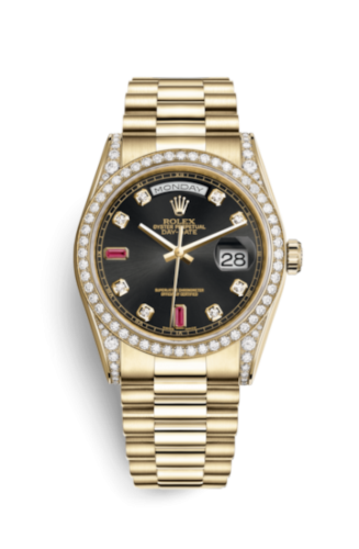 Day-Date 36 Yellow Gold Diamonds / President / Black Diamonds Rubies
