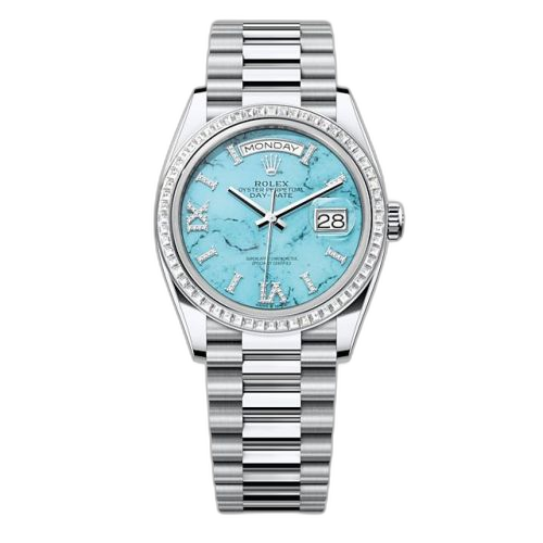 Day-Date 36 Platinum - Baguette / Turquoise / President