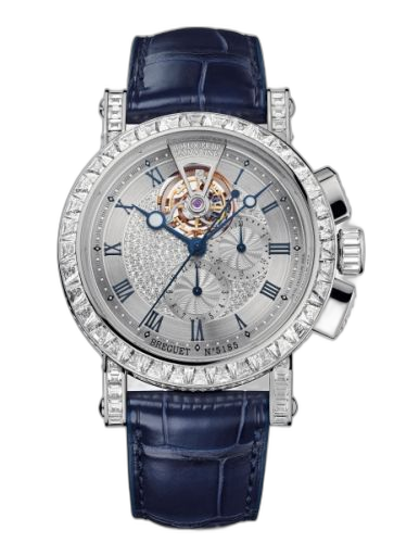 Marine Chronograph Tourbillon 5839 White Gold - Baguette