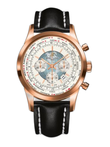 Transocean Chronograph Unitime Red Gold / Silver / Calf