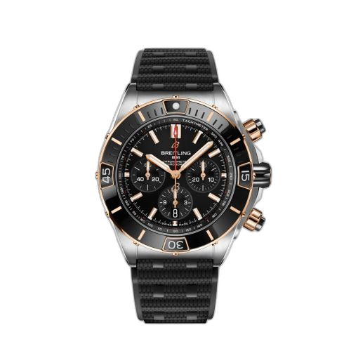 Super Chronomat B01 44 Stainless Steel - Red Gold / Black / Rubber Rouleaux