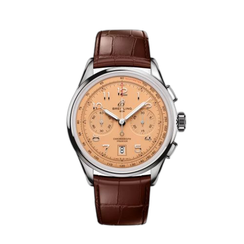 Premier B01 Chronograph 42 Stainless Steel / Pink / Alligator - Matte