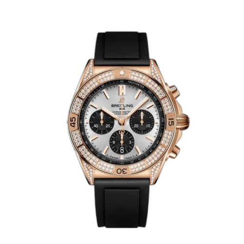 Chronomat B01 42 Red Gold - Diamond / Silver / Rubber
