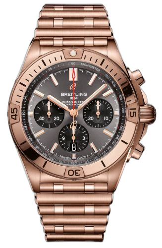 Chronomat B01 42 Red Gold / Anthracite / Rouleaux