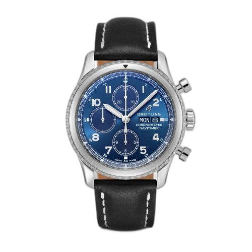 Navitimer 8 Chronograph 43 Stainless Steel / Blue / Black Calf