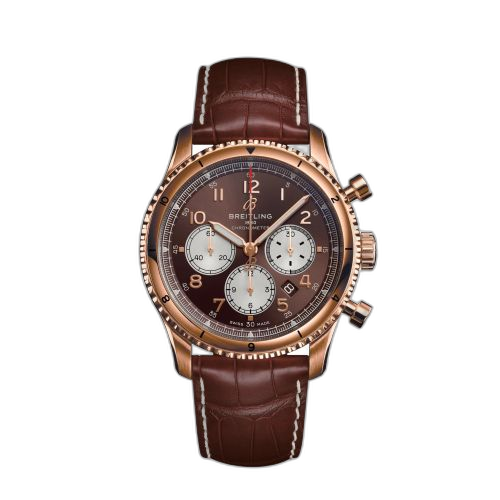 Aviator 8 B01 Chronograph 43 Red Gold / Bronze / Alligator / Pin