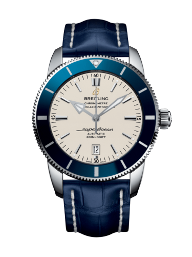 Superocean Heritage II 46 Stainless Steel / Blue / Silver / Croco / Folding
