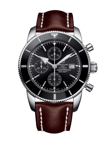 Superocean Heritage II 46 Chronograph Stainless Steel / Black / Black / Calf / Pin