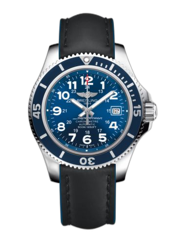 Superocean II 42 Stainless Steel / Blue / Mariner Blue / Rubber / Pin