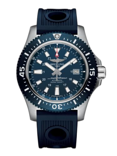 Superocean 44 Special Stainless Steel / Marine Blue / Rubber
