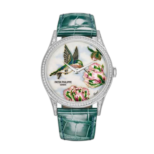 Calatrava 5077 White Gold / Diamond / Hummingbirds
