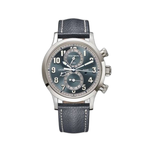 Calatrava Pilot Travel Time Chronograph White Gold / Grey