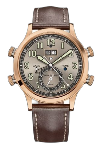Calatrava Pilot Travel Time Alarm 5520 Rose Gold / Grey