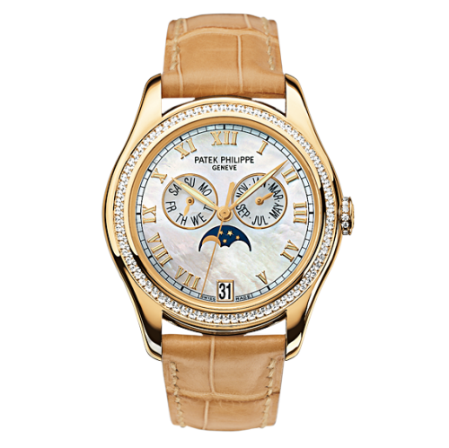 Annual Calendar 4936 Yellow Gold Diamond Mother of Pearl