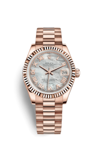 Datejust 31 Everose Fluted / President / MOP Roman