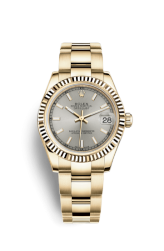 Datejust 31 Yellow Gold Fluted / Oyster / Silver