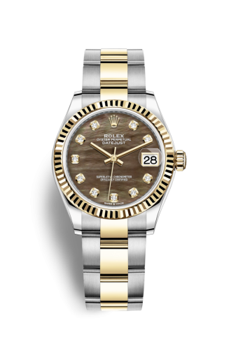 Datejust 31 Stainless Steel / Yellow Gold / Fluted / Black MOP / Oyster
