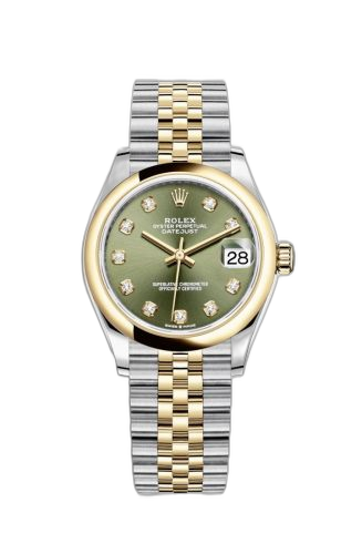 Datejust 31 Stainless Steel/ Yellow Gold / Domed / Olive - Diamond / Jubilee