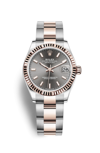 Datejust 31 Stainless Steel/ Rose Gold / Fluted / Grey / Oyster