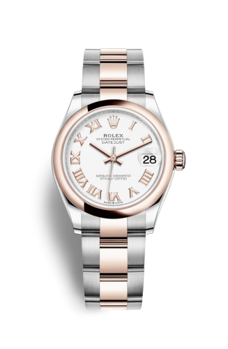 Datejust 31 Stainless Steel/ Rose Gold / Domed / White - Roman / Oyster