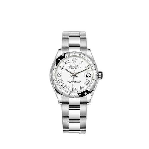Datejust 31 Stainless Steel Domed Diamond / Oyster / White - Roman