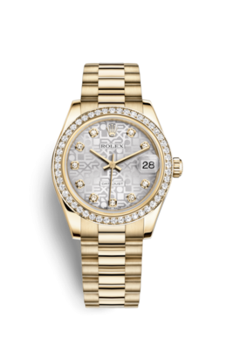 Datejust 31 Yellow Gold Diamond / President / Silver Computer