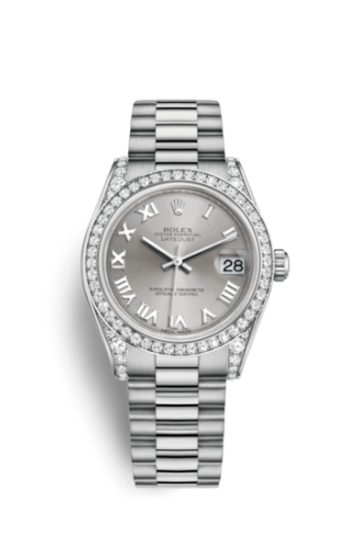 Datejust 31 White Gold Diamond / President / Rhodium Roman
