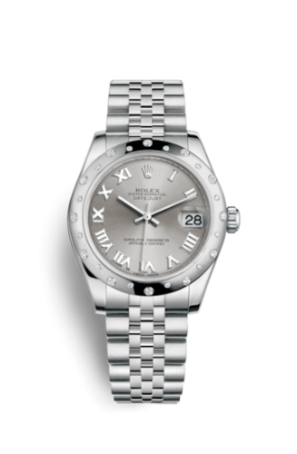 Datejust 31 Stainless Steel Domed Diamond / Jubilee / Rhodium - Roman