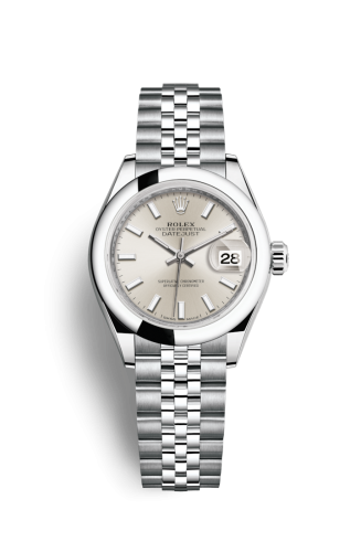 Lady-Datejust 28 Stainless Steel Domed / Silver / Jubilee