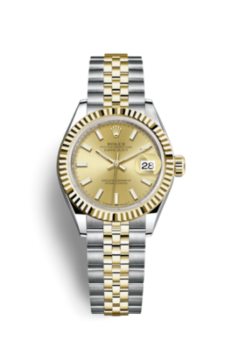 Lady-Datejust 28 Rolesor Yellow Fluted / Jubilee / Champagne