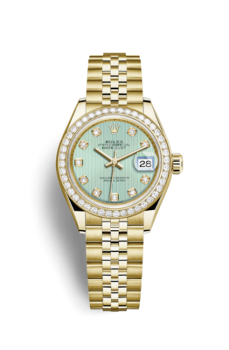 Lady-Datejust 28 Yellow Gold Diamond / Jubilee / Green Diamond