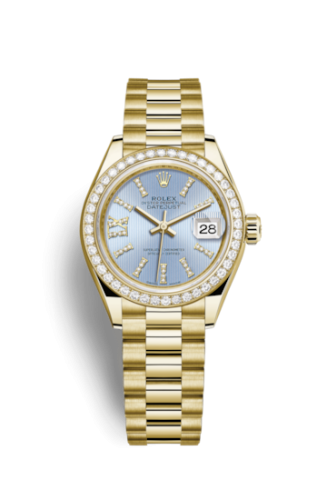 Lady-Datejust 28 Yellow Gold Diamond / President / Cornflower Diamonds