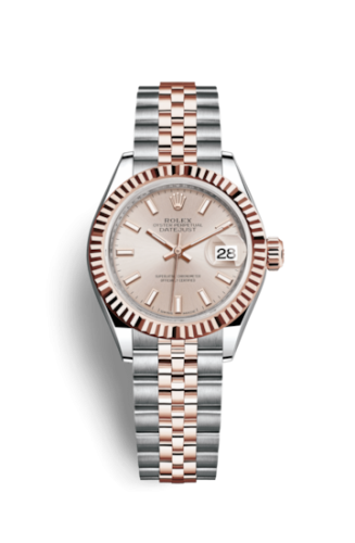 Lady-Datejust 28 Rolesor Rose Fluted / Jubilee / Sundust