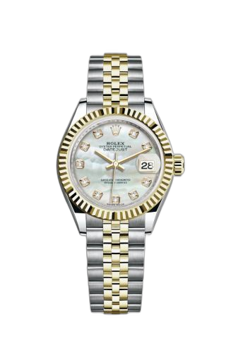 Lady-Datejust 28 Rolesor Yellow Fluted / Jubilee / MOP