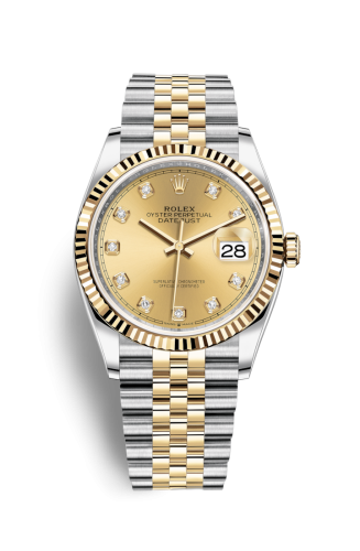 Datejust 36 Stainless Steel / Yellow Gold / Fluted / Champagne Diamond / Jubilee
