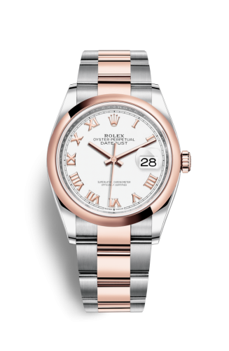Datejust 36 Stainless Steel / Everose / Smooth / White Roman / Oyster