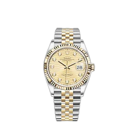 Datejust 36 Stainless Steel - Yellow Gold - Fluted / Champagne - Fluted - Diamond / Jubilee