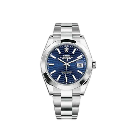 Datejust 41 Stainless Steel Smooth / Oyster / Blue - Fluted