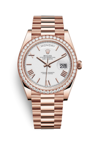 Day-Date 40 Everose - Diamond / White - Roman