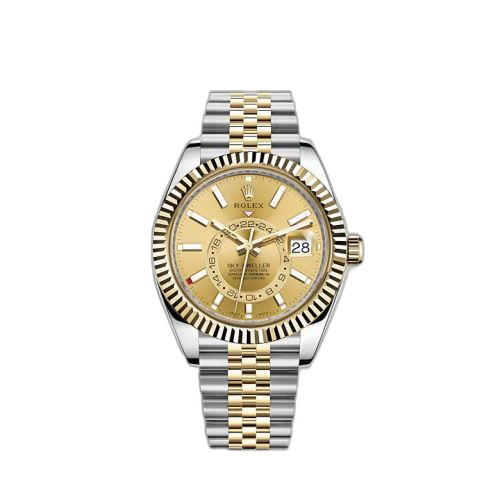Sky-Dweller Stainless Steel / Yellow Gold / Champagne / Jubilee