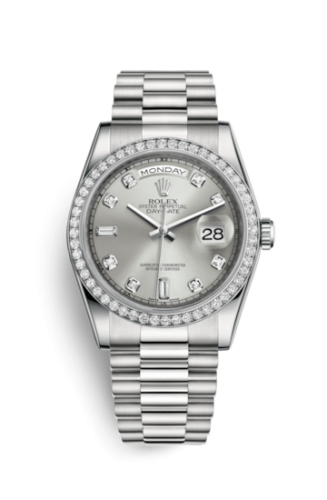 Day-Date 36 Platinum Diamonds / President / Silver Diamonds