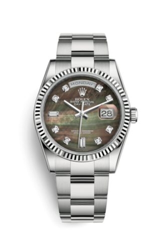 Day-Date 36 White Gold Fluted / Oyster / Black MOP